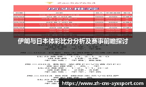 伊朗与日本体彩比分分析及赛事前瞻探讨